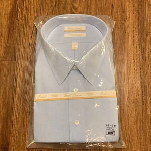 Roundtree & Yorke Gold Label Dress Shirt Blue Pin Point Tall Man
